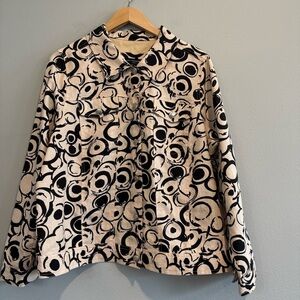 Saint Tropez West Linen Jacket Artsy 1X